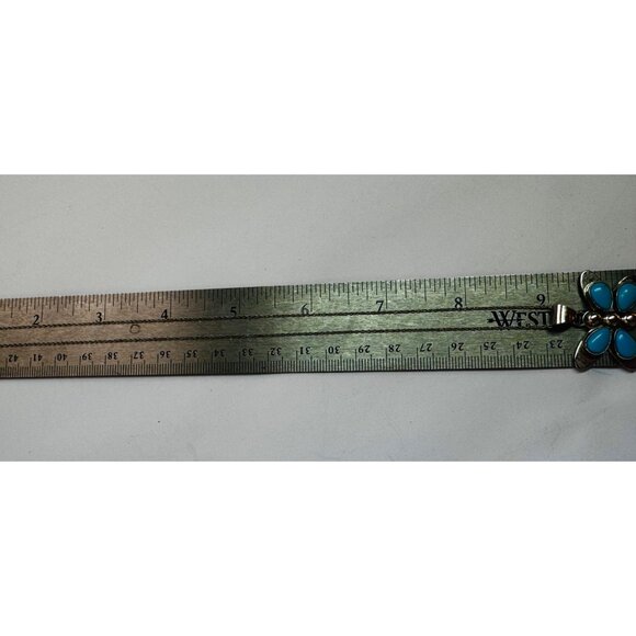 Sterling Silver 925 Turquoise Dragonfly Pendant Necklace 18" Spring Ring 7.68g - Picture 7 of 10
